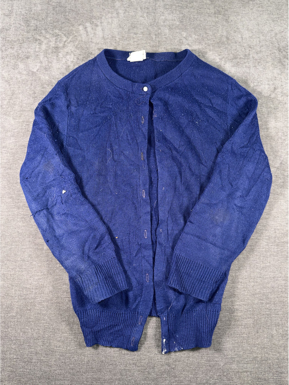 Vintage Alley Cat Navy Blue Button-Up Cardigan Sweater